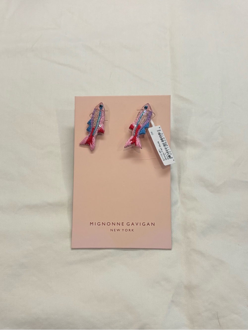 Mignonne Gavigan Pink Blue Multi Fish Pierced Earrings